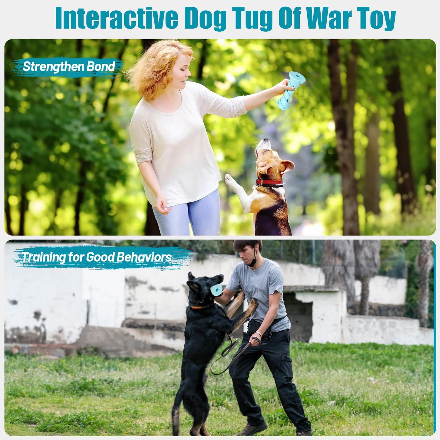 KGPERGU Interactive Dog Puzzle Toy for Boredom, Rubber Chew Toy Teething Toy to Keep Them Busy, Treat Dispensing Slow Feeder, Interactive Fetch & Dental Cleaning