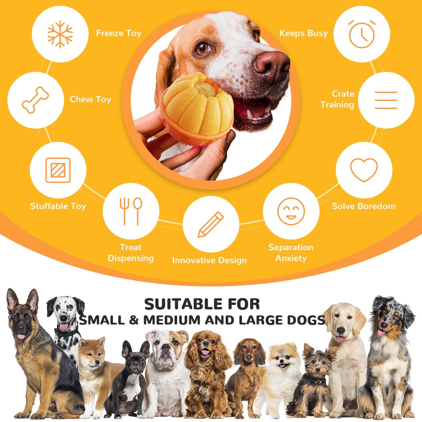 Frozen Treat Toy,Interactive Dogs Treat Toy for Aggressive Chewer, Freezable Fillable Dog Toys,Frozen Treats to Keep Dogs Busy and Reduces Anxiety,Treat Dispensing Dog Puzzle Toy,Easy to Clean