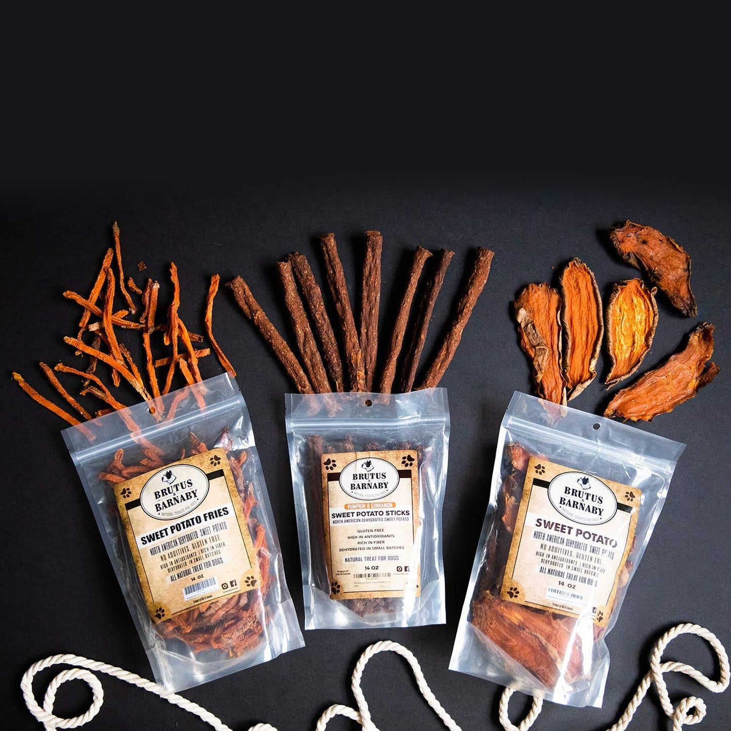 USA Sweet Potato Dog Treats - Grain Free, Cinnamon Pumpkin Crunchy Sticks are Great Tasting, Promote Positive Dog Gut Health with Natural Anti-Diarrhea Properties, no Preservatives Added