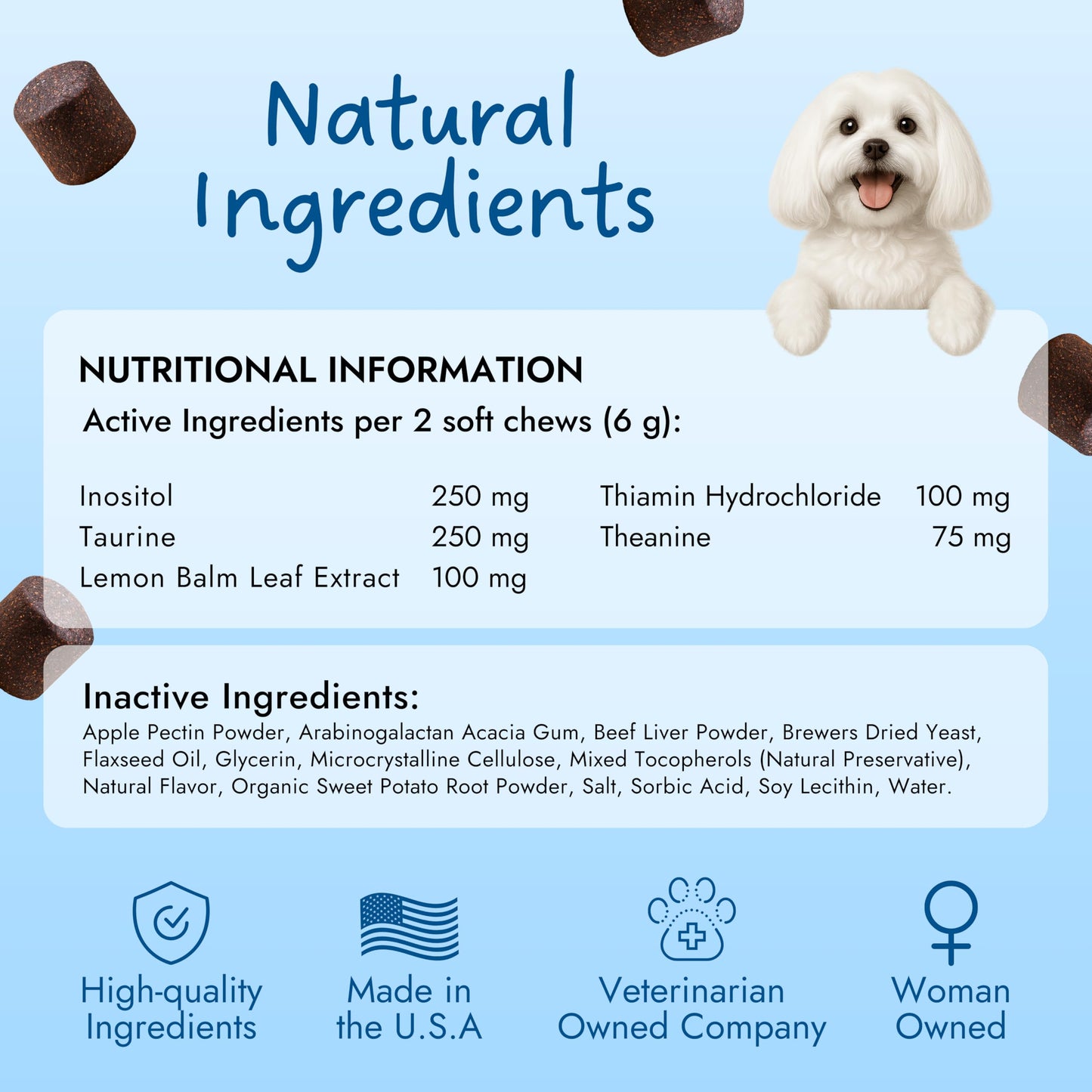 Pet Vet Calming Chews for Dogs – Dog Anxiety Relief (Beef Liver Flavor 60 Chews) – Stress Relief, Dog Supplements for Hyperactive & Anxious Dogs – Dog Anxiety Chews for Relaxation, Dog Care Products
