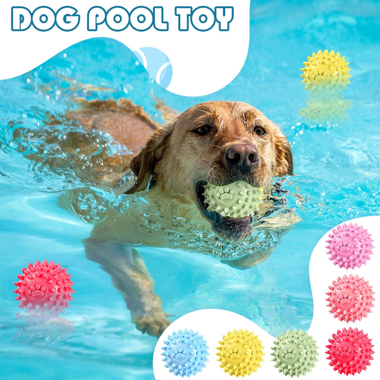 Soulchen 30 Pack 2.2 Inch Spiky Dog Balls Toys for Small Medium Puppy Durable Rubber No Squeak Spiky Balls for Aggressive Chewers Colorful Fetch Toys for Puppy Clean Teeth and Training