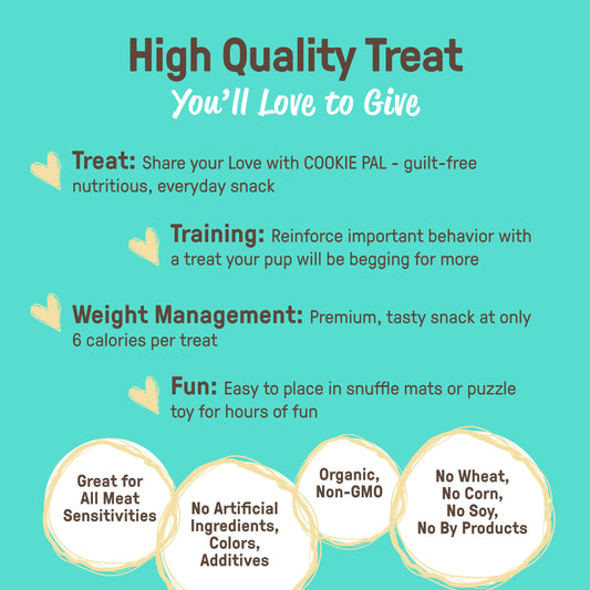 Cookie PAL Organic Soft Baked Treats for Dogs (Birthday Cake Vanilla Flavor), Human Grade Dog Biscuits, Low Calorie Puppy Training Treats, Perfect for Training Dog Treats, 8.8 oz (Pk of 3)