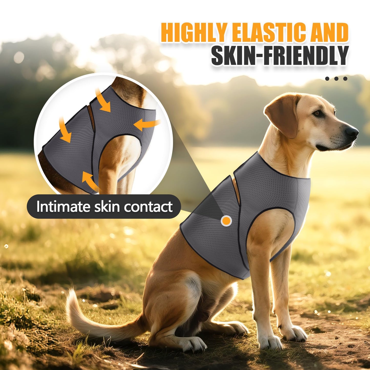 ROZKITCH Dog Anxiety Shirt Calming Jacket, Mesh Dog Anxiety Vest for Thunderstorm Fireworks Travel Vet Visit Separation Anxiety Relief Outdoor Indoor Elastic Breathable Calming Shirt Wrap Grey M