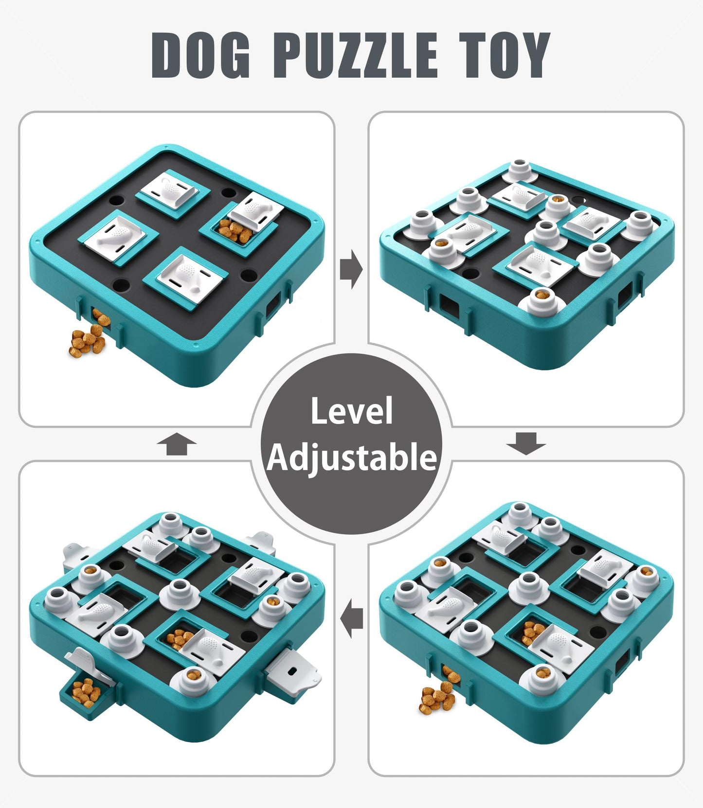 Aluckmao Dog Puzzle Toy, Food Treat Feeder, Mental Stimulation, Green
