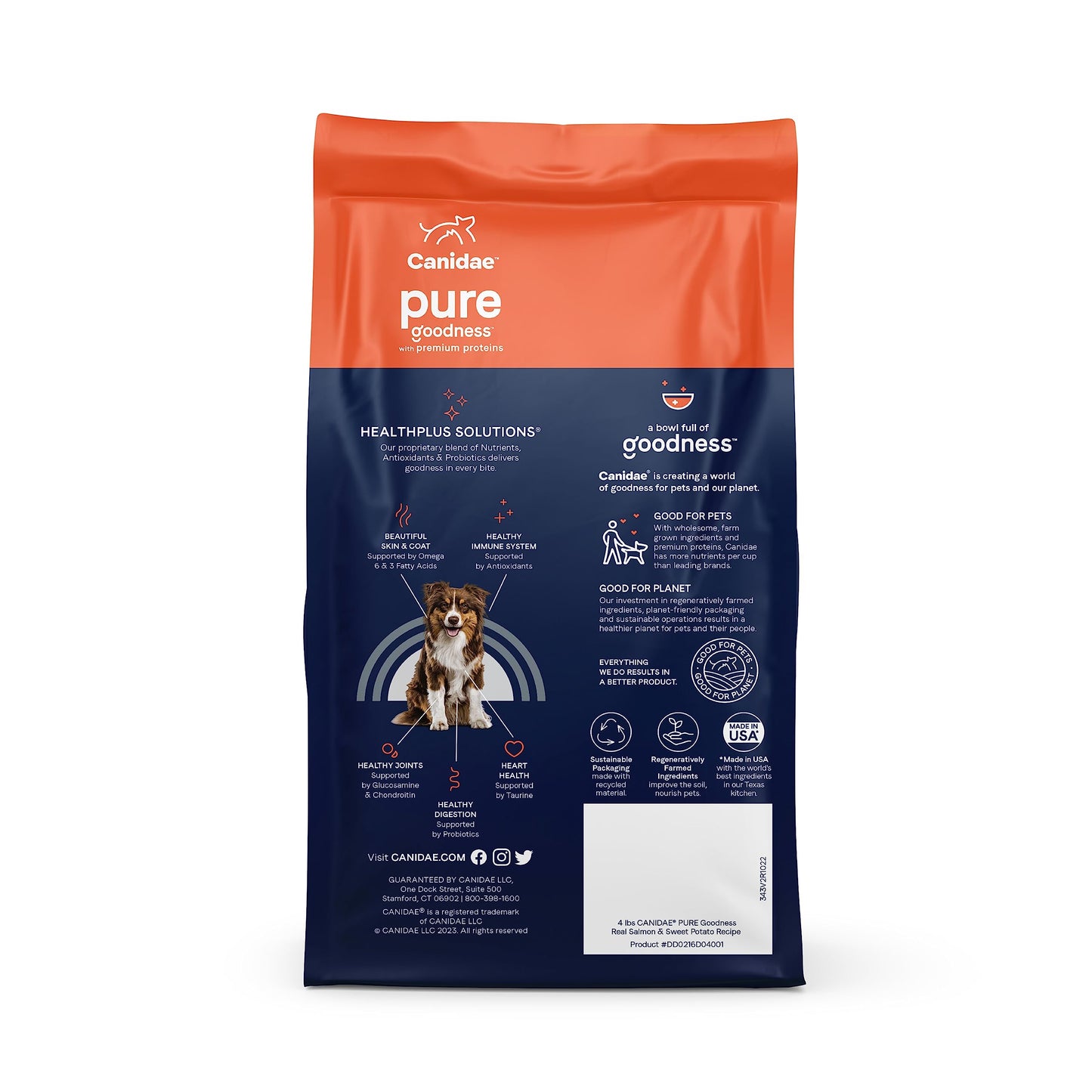 Canidae Pure Limited Ingredient Premium Adult Dry Dog Food, Real Salmon & Sweet Potato Recipe, 22 lbs, Grain Free