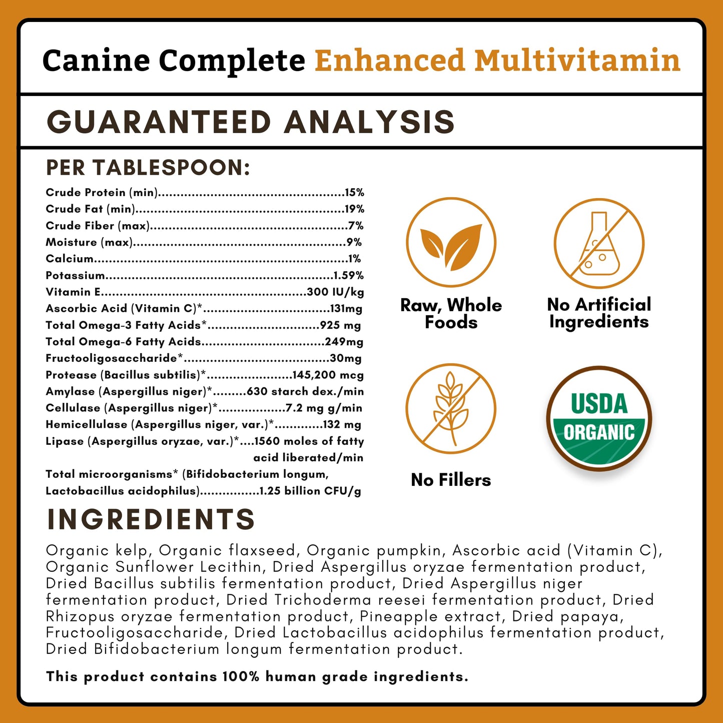 Wholistic Pet Organics Canine Complete - Dog Multivitamin Powder - 1 Lb - Daily Dog Vitamins and Supplements for Homemade Food - Immune System, Skin, Coat & Overall Health - Small and Large Breed