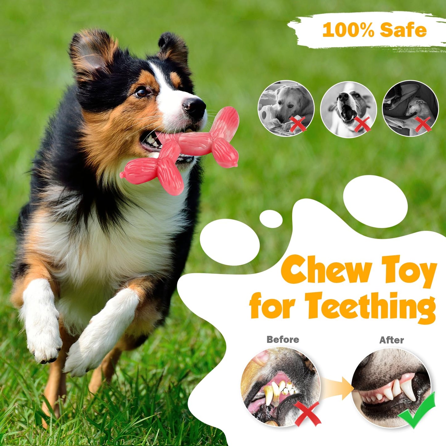 SHWLNY Tough Dog Toys for Aggressive Chewers: 3-Pack of Indestructible Chew Toys, Durable Nylon Dog Bones Toy with 3 Flavors, Suitable for Large Medium Breed, Gifts for Dogs