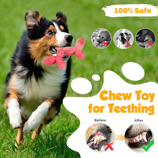 SHWLNY Tough Dog Toys for Aggressive Chewers: 3-Pack of Indestructible Chew Toys, Durable Nylon Dog Bones Toy with 3 Flavors, Suitable for Large Medium Breed, Gifts for Dogs