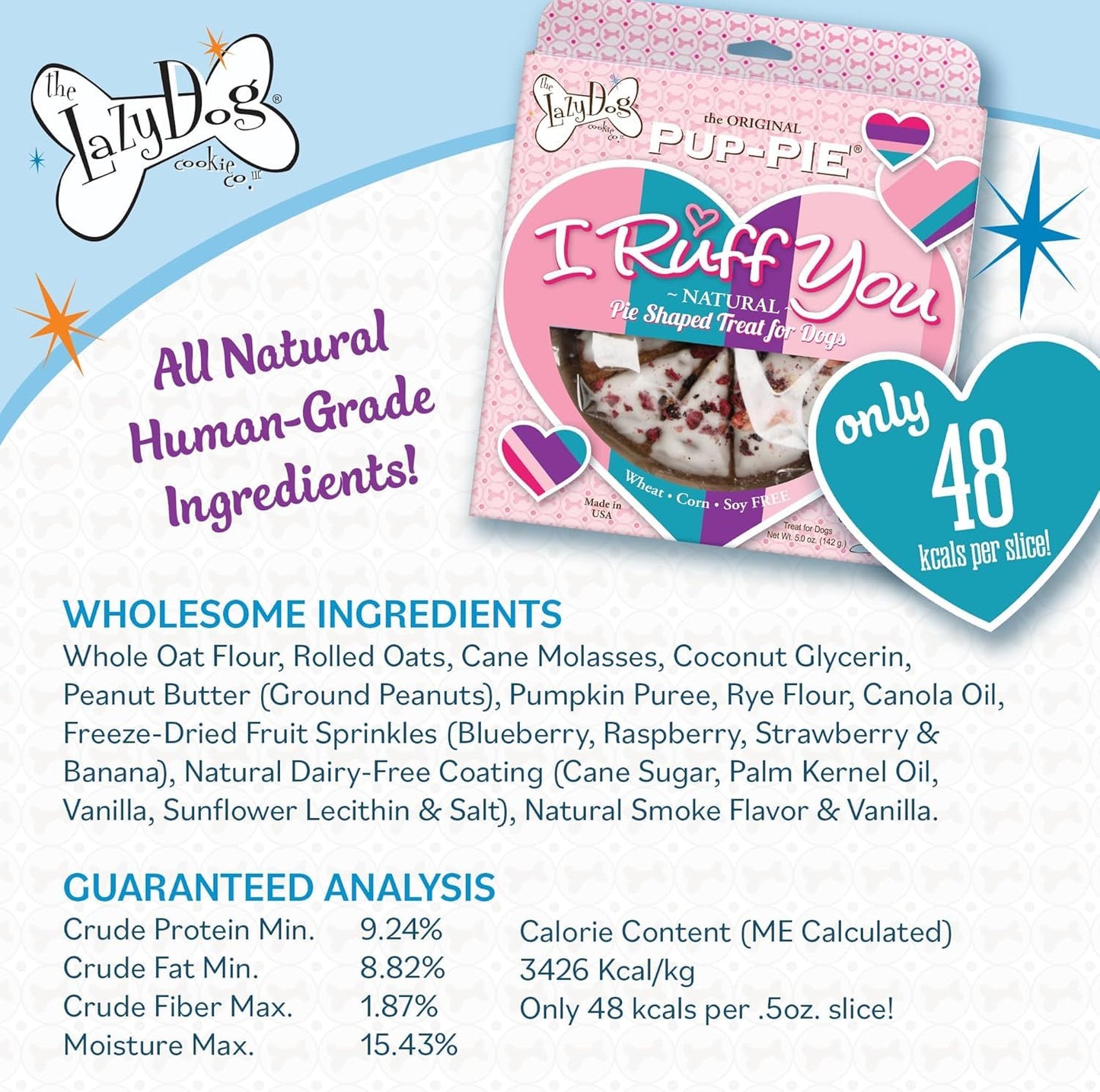 The Lazy Dog Cookie Co. Show Them Your Love Kit for Dogs. Includes I Ruff You Pie, Bag of Strawberry Smoochies, Make at Home Ice Cream and Can of The Newly Released Love-Pop