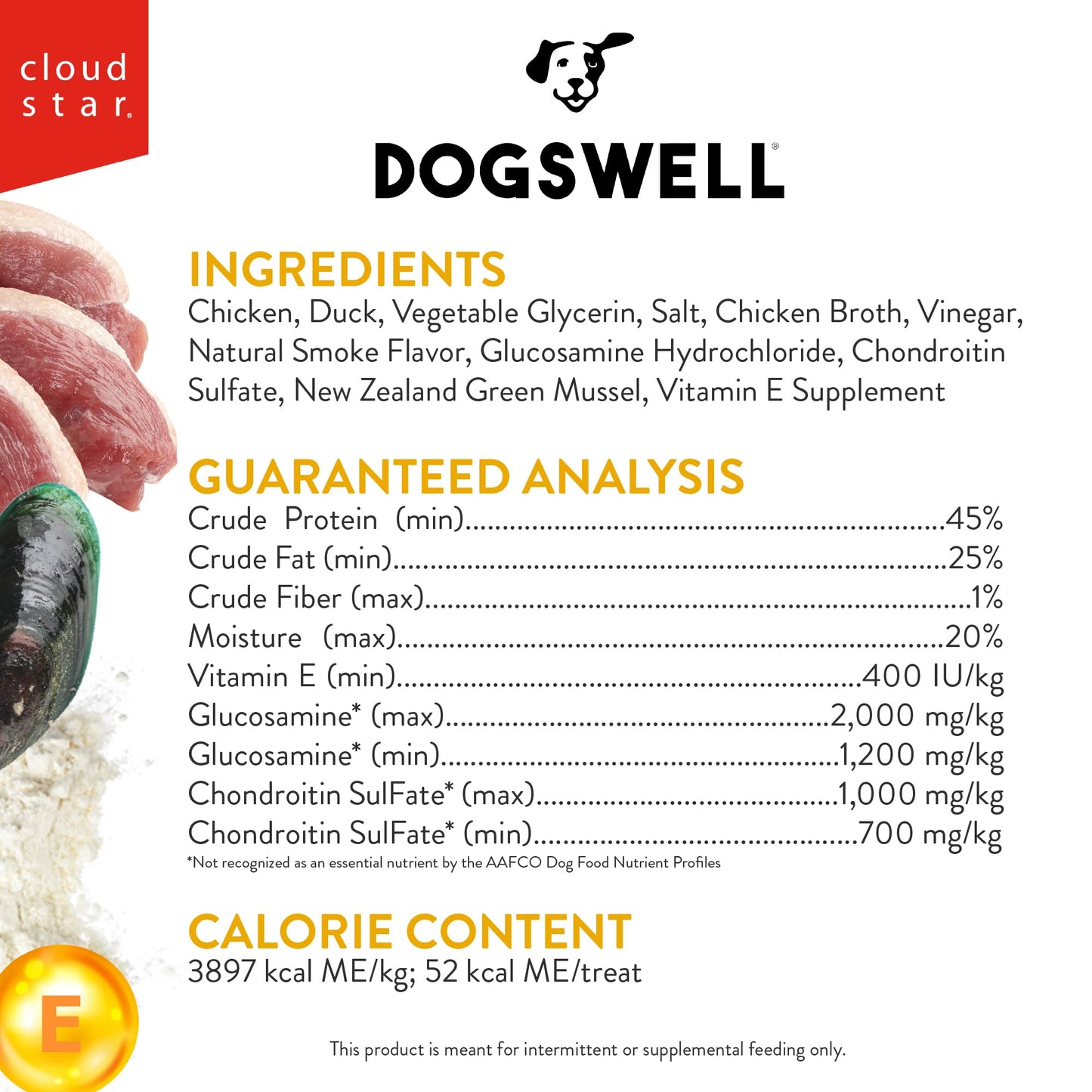 Dogswell Jerky Hip and Joint Dog Treats Grain Free Made in USA Only, Glucosamine and Chondroitin, 20 oz Duck