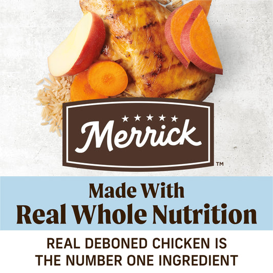 Merrick Gut Health Recipe, Healthy Grains Natural Chicken and Rice Dry Dog Food with Yogurt-Infused Clusters - 4 lb. Bag