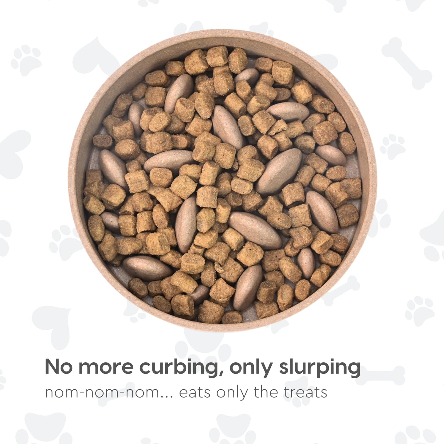 Eha Earth-Friendly Slow Feeder for Dogs | Dog Bowl Medium | 800 ml | Pet Bowl Made with Rice Husk and Bamboo Fibers | Dog Food Bowl | 1 Unit | Tortilla