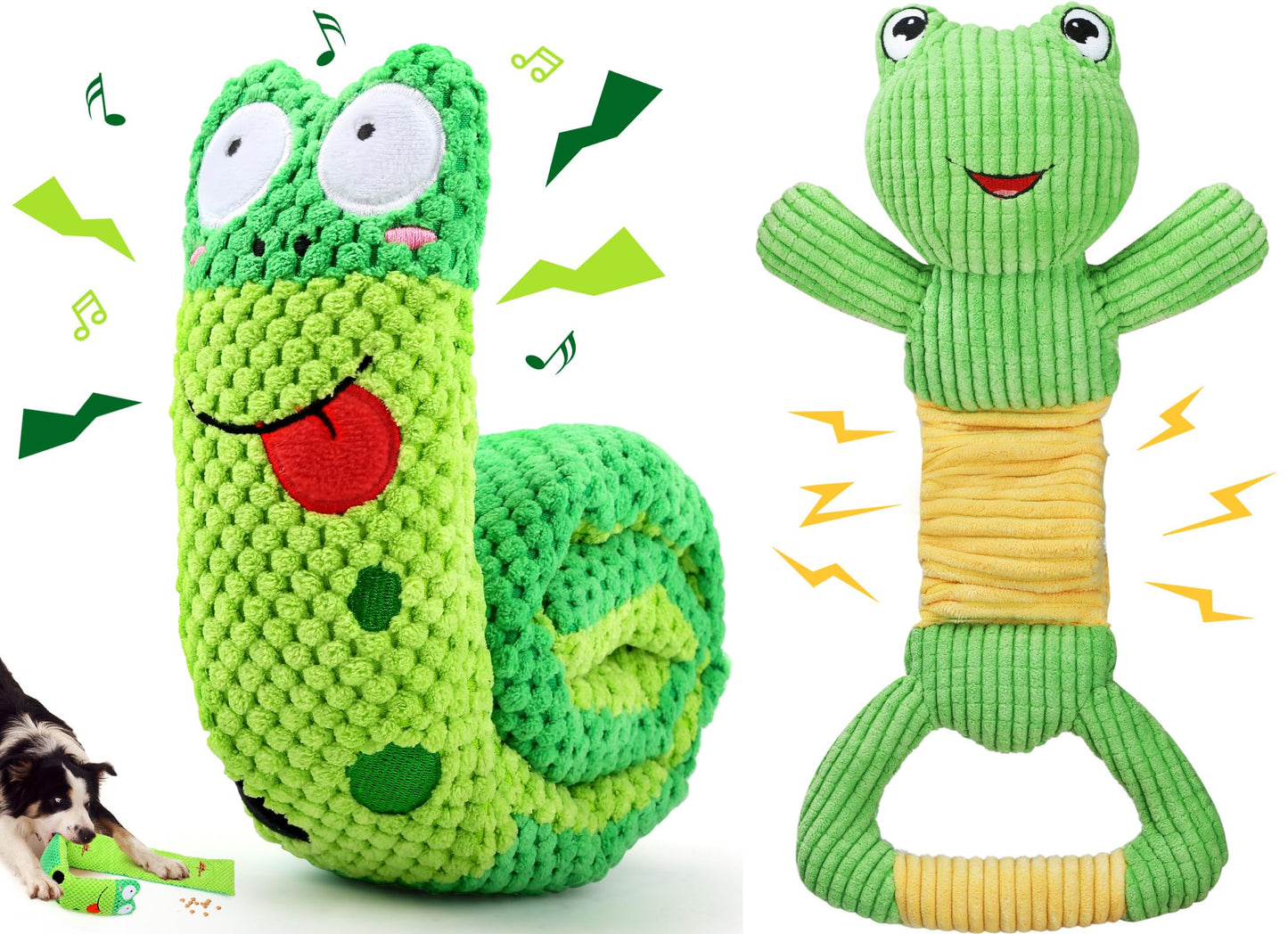 Letsmeet Squeak Dog Toys - Stress Release & IQ Training for Puppies & Dogs of