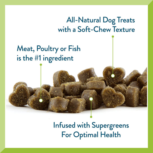 Pet Greens Natural Soft-Chew Dog Treats Infused with Supergreens - 3 Pack Bacon and Cheese 6 oz Each