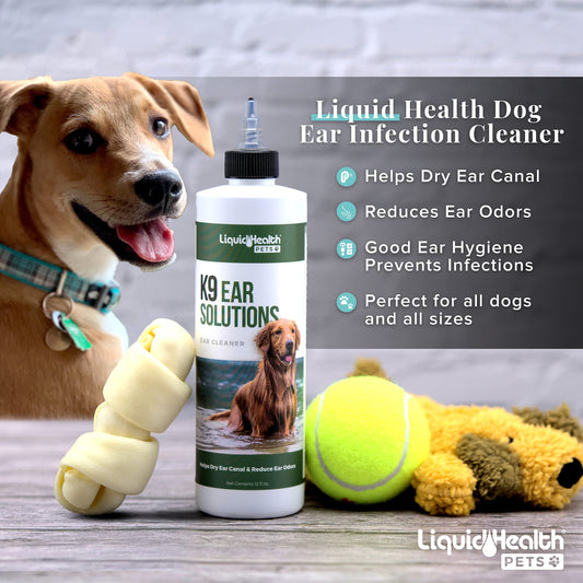 LIQUIDHEALTH 32 Oz Dog Vegetarian Glucosame, Dog Ear Cleaner and Dog Multivitamin Bundle Pack