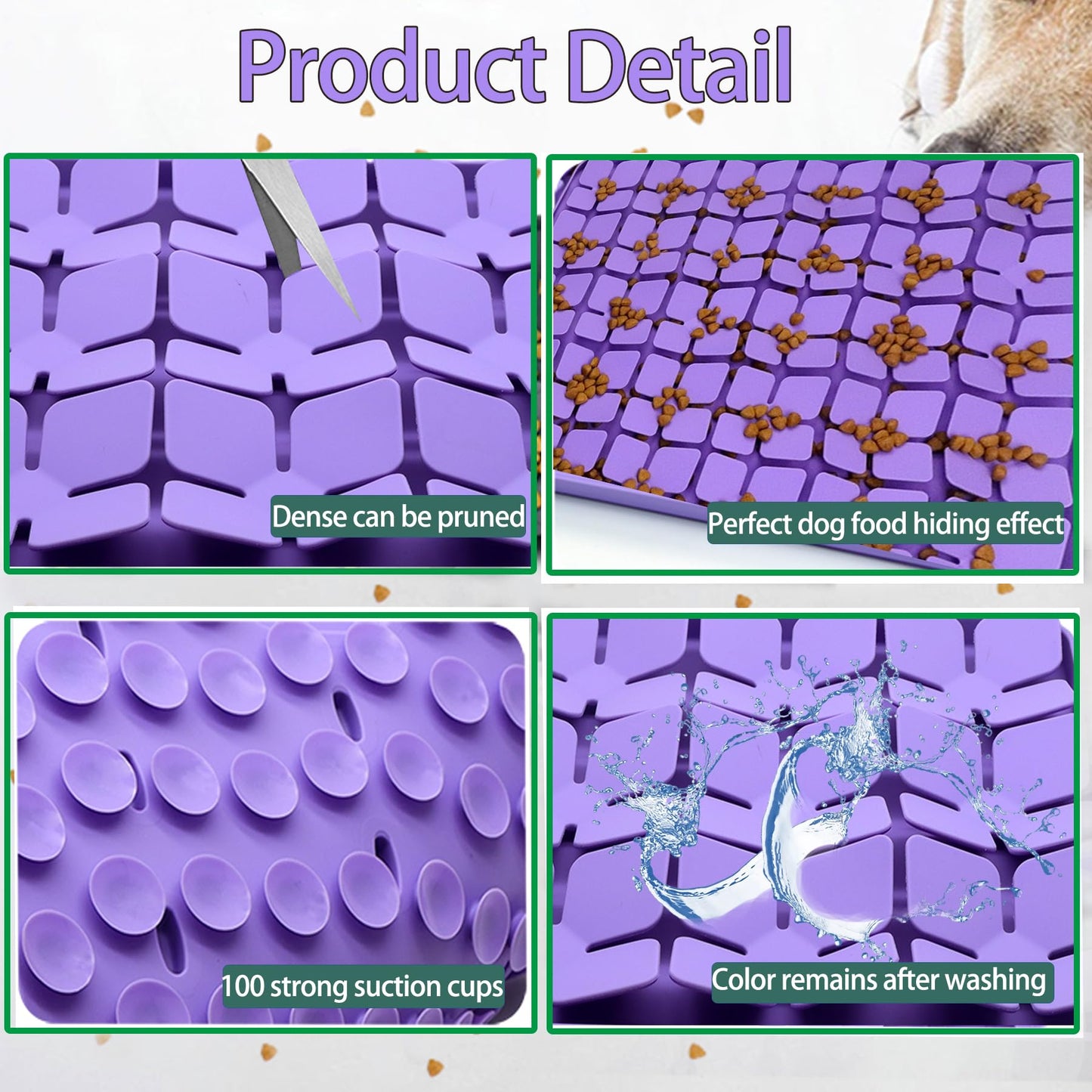 Femont Silicone Snuffle Mat for Small Dogs Puppy Cat Slow Down Eating,Slow Feeder Lick Mat for Dry Wet Food for Pet Training Smell,Encourages Natural Foraging Skill,Relieving Stress