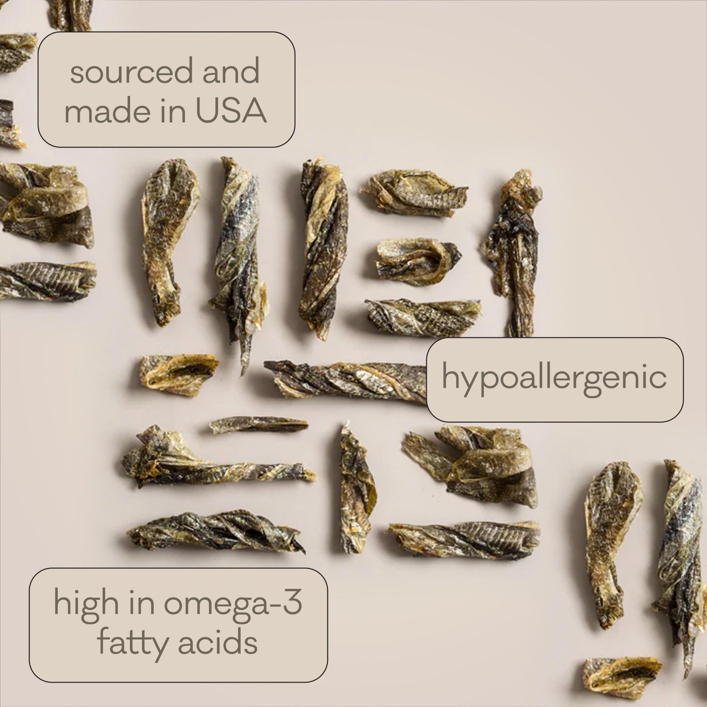 Polkadog Fish Skin Shorties Variety 3-Pack – Includes 2x Cod and 1x Salmon. All-Natural Dog Treats, Made in USA, Single Ingredient, Omega-3 Rich, Grain-Free & Hypoallergenic Jerky for All Breeds