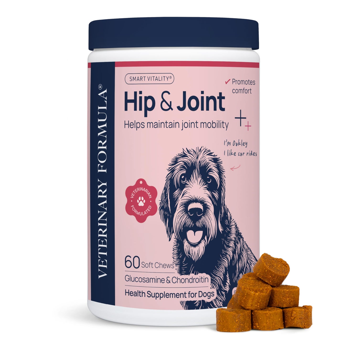 Veterinary Formula Smart Vitality Hip & Joint Supplement for Dogs with Glucosamine – Dog Joint Support, Dog Supplements for Mobility & Flexibility, 60ct