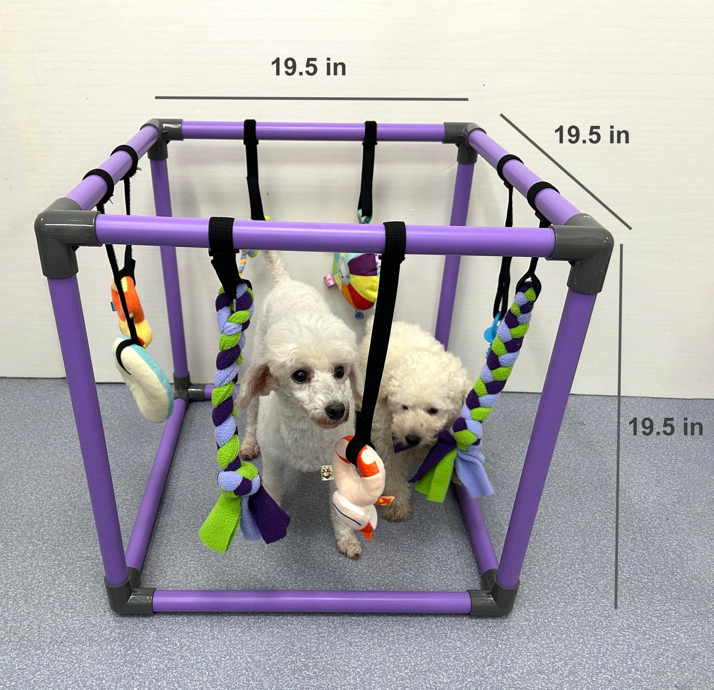 DOZZOPET Puppy Play Gym for Small Dogs with 8 Hanging Toys, Jungle Playground with Interactive Funny Enrichment Toys to Keep Them Busy