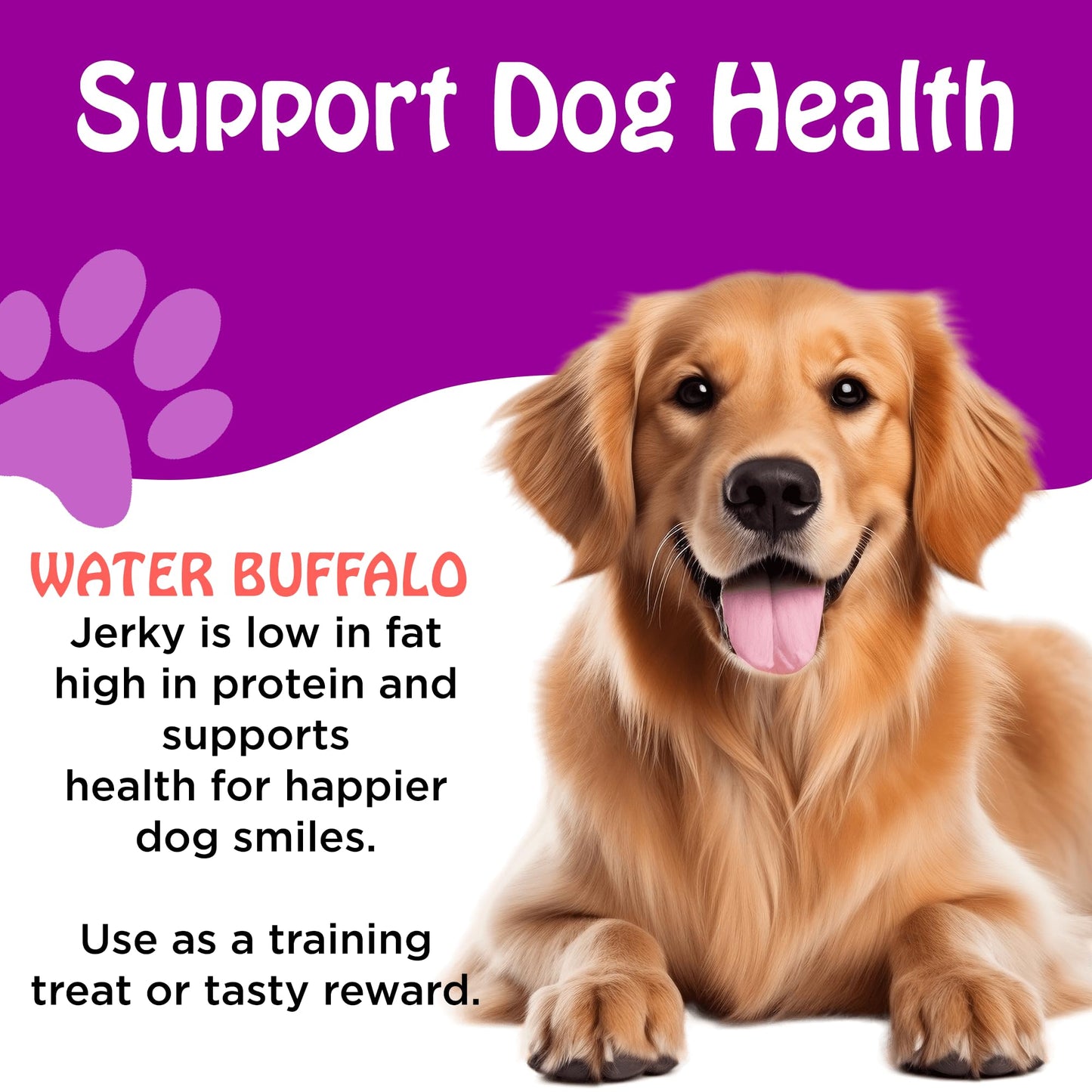 PIMA Water Buffalo Jerky, Dried Meat, Excellent Source Protein for Dogs - 31oz