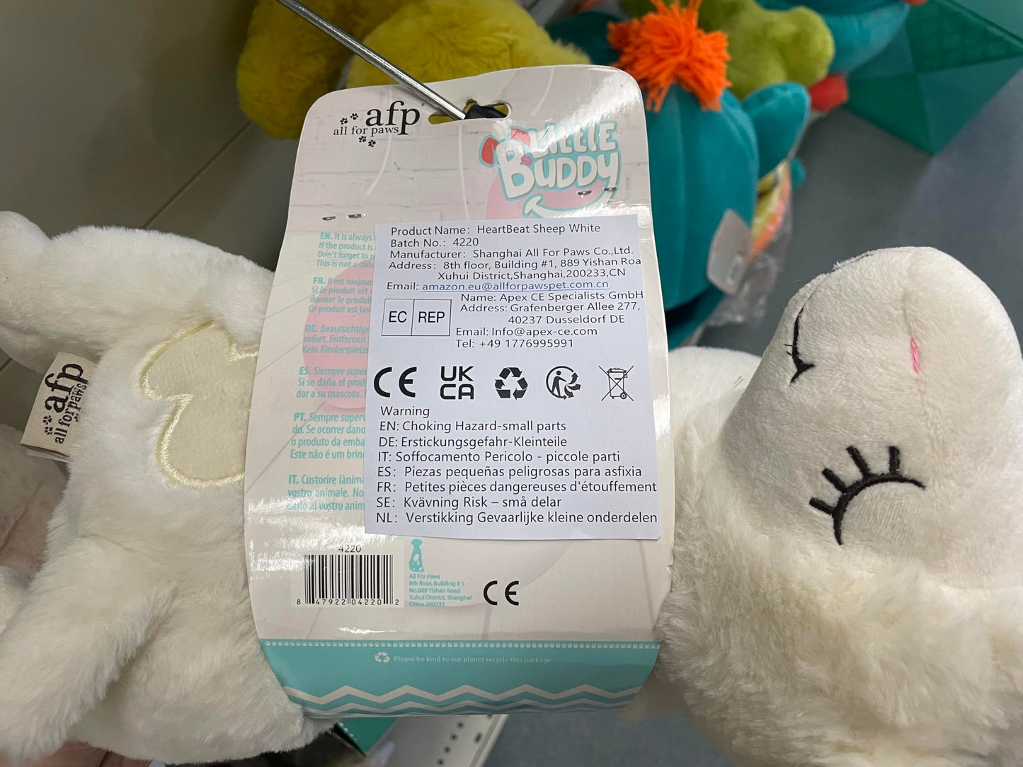 ALL FOR PAWS Heartbeat Dog Toy for Puppy - Dog Anxiety Relief & Behavioral Training | Puppy Heartbeat Stuffed Animal Plush Toy | Perfect for Dog Sleep Aid
