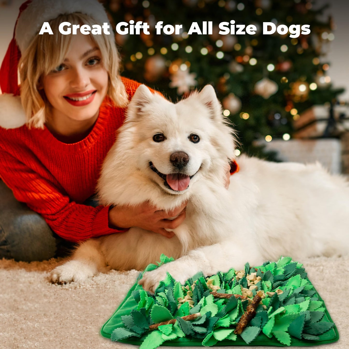 Puzzle Feeder Snuffle Mat & Slow Feeder for Dogs - Interactive Dog Puzzle Toys for Smell Training