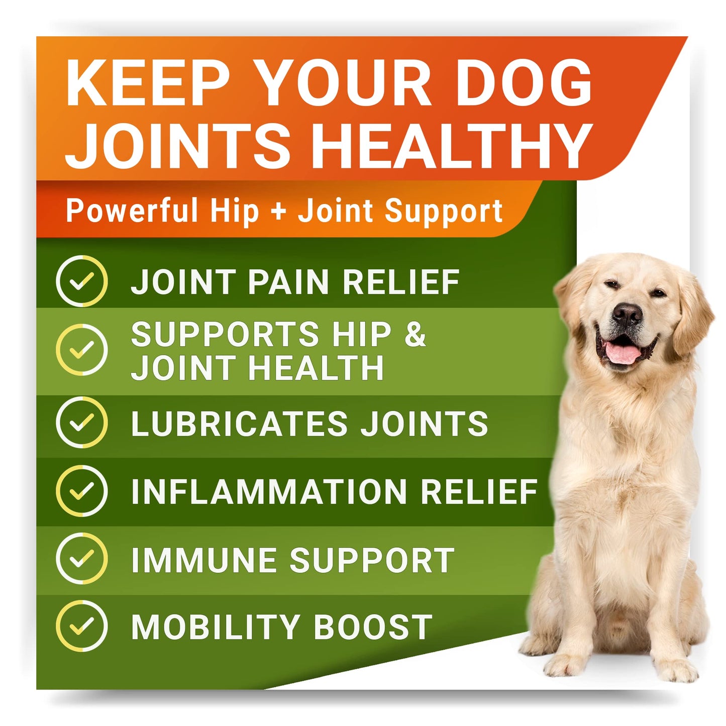 Growlz Dog Hip and Joint Chew: Reduce Pain, Encourage Mobility - Treats Hip Dysplasia and Arthritis - Glucosamine - Chondroitin - Turmeric - USA Made with Human-Grade Ingredients 90 Count