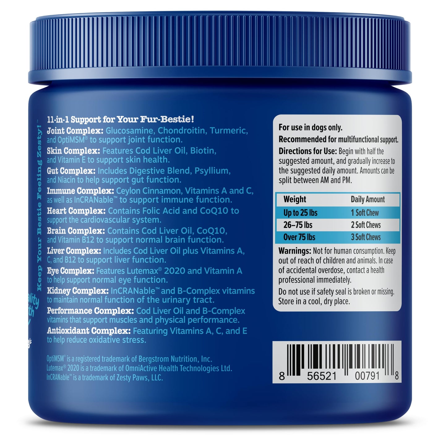 Zesty Paws Senior Dog Multivitamin Treats - Glucosamine for Dogs + Digestive Enzymes & Probiotics - Grain Free Dog Vitamins and Supplements for Skin & Coat + Immune Health Chicken - Advanced - 90ct