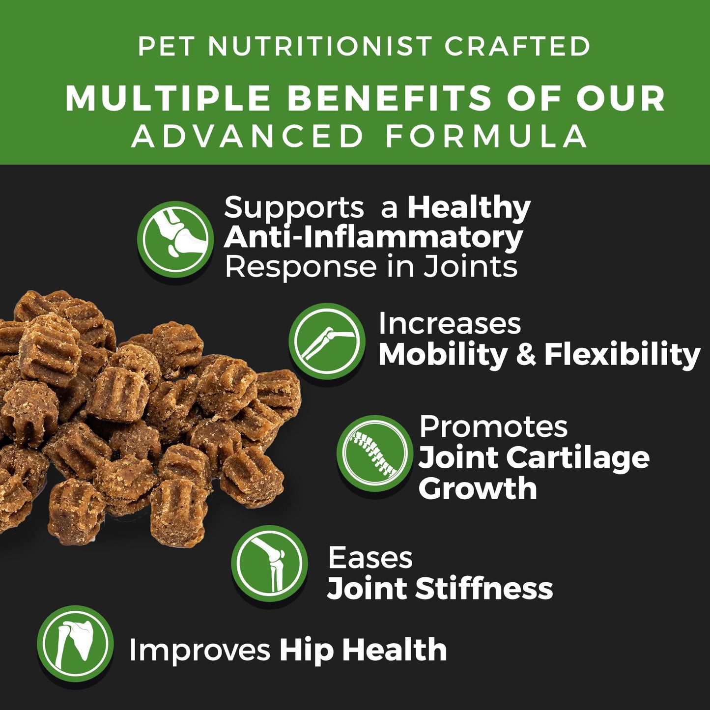 Pet Chef Dog Hip & Joint Pain Relief Supplement - Glucosamine, Chondroitin, MSM, Turmeric - Cannine Arthritis Pain Relief & Mobility Chews - Hip Joint Support Treats Peanut Butter 140ct Best Price!