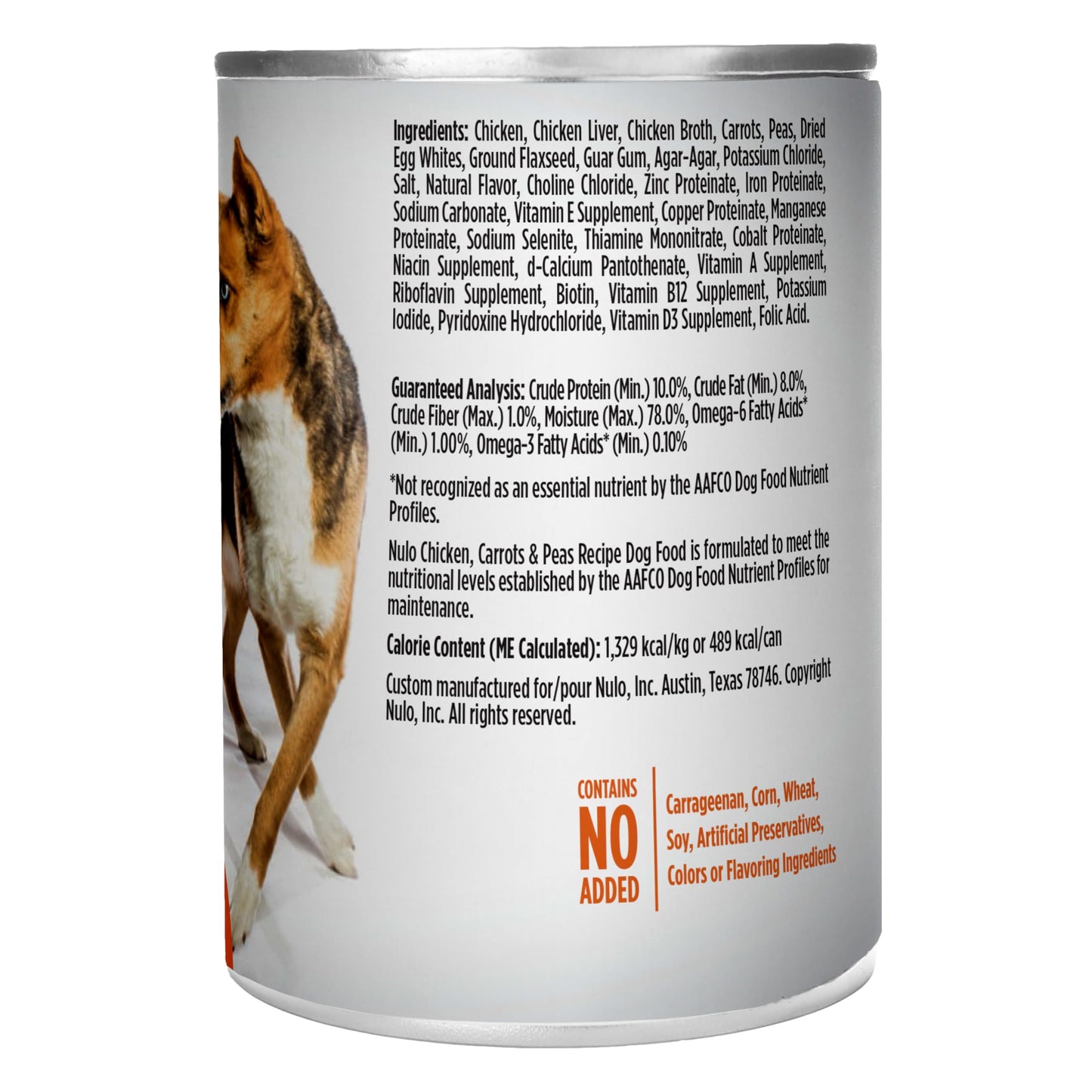 Nulo Grain-Free Chicken, Carrots, & Peas Recipe Adult Wet Canned Dog Food, 13 Ounce, 12 Cans