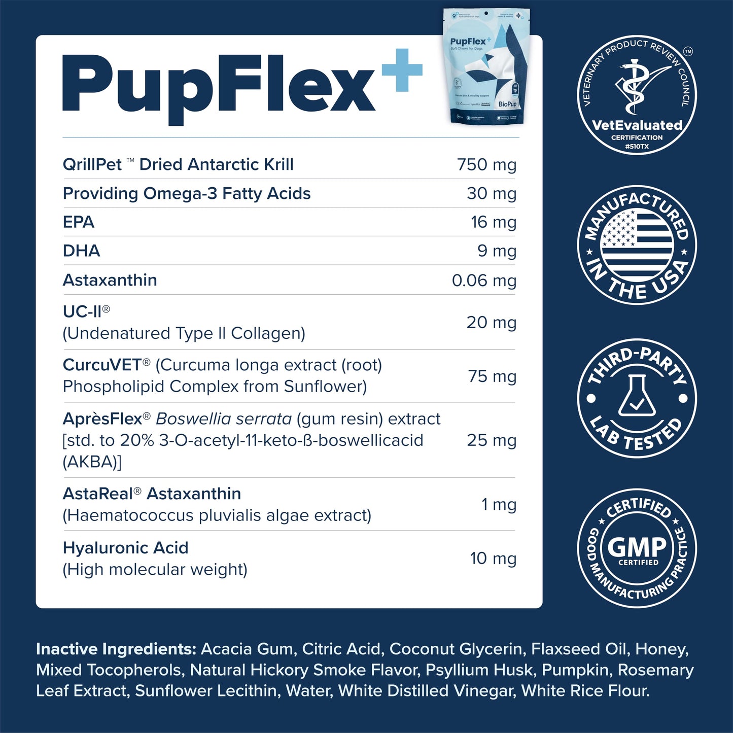 PupFlex+ Hip and Joint Supplement Dogs, Vet Created Soft Chews with UC-II® Collagen for Dogs, CurcuVET® & Omega 3, Proven More Effective Than Glucosamine Chondroitin, Dog Joint Supplement (60 ct)