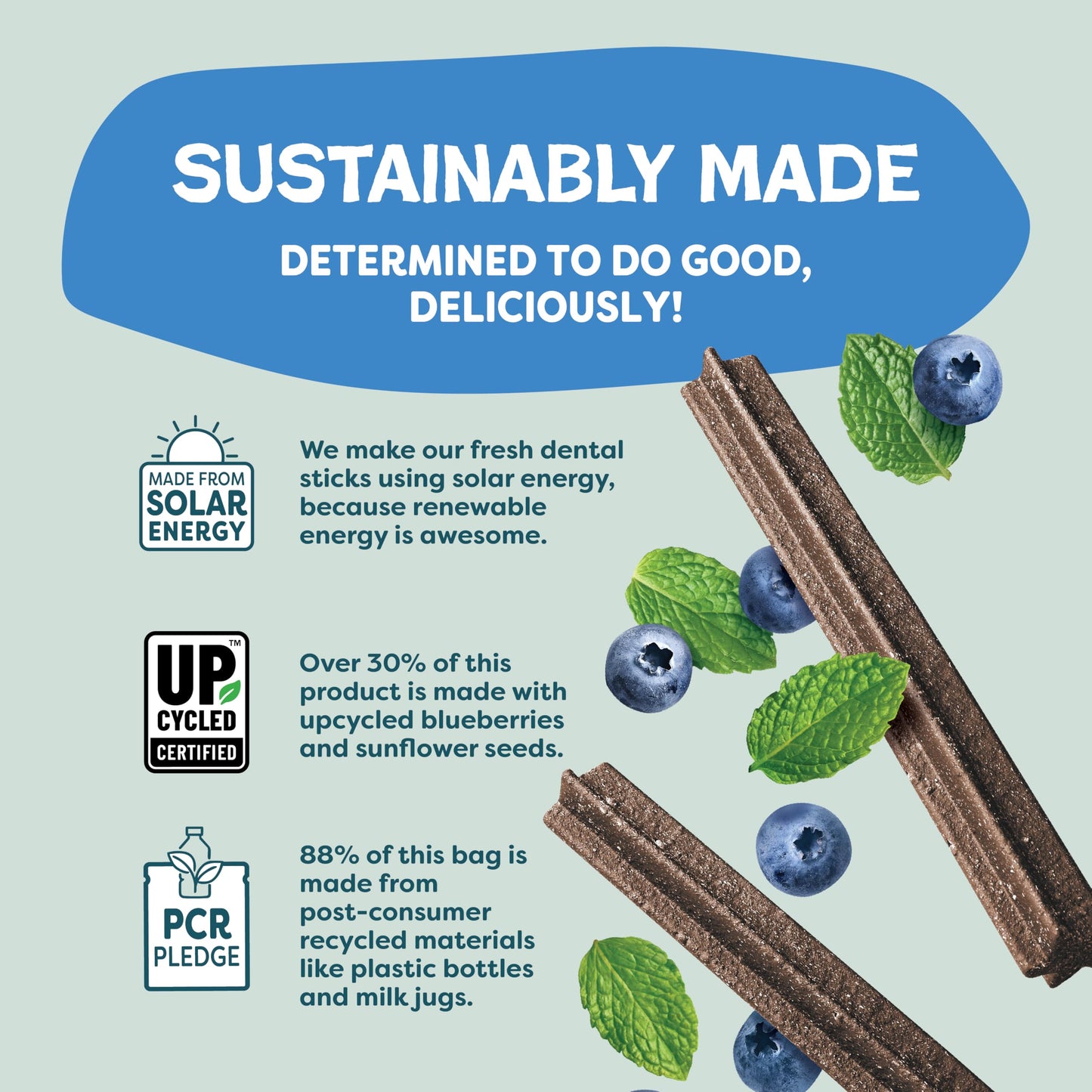 Shameless Pets Toothberry Dental Chews for Dogs – Natural Dog Dental Sticks for Fresh Breath, Teeth Cleaning & Removes Tartar, Grain-Free Dog Treats, No Corn or Soy, 32 Sticks