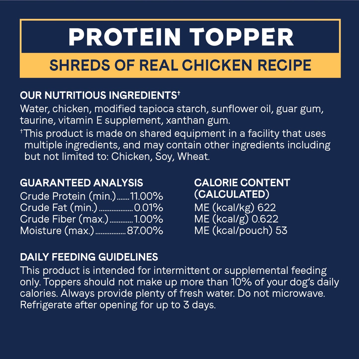 CANIDAE Pure Protein Topper Wet Dog Food for Small Breeds, Shreds of Real Chicken in Gravy Recipe, 3 oz. (Case of 12)