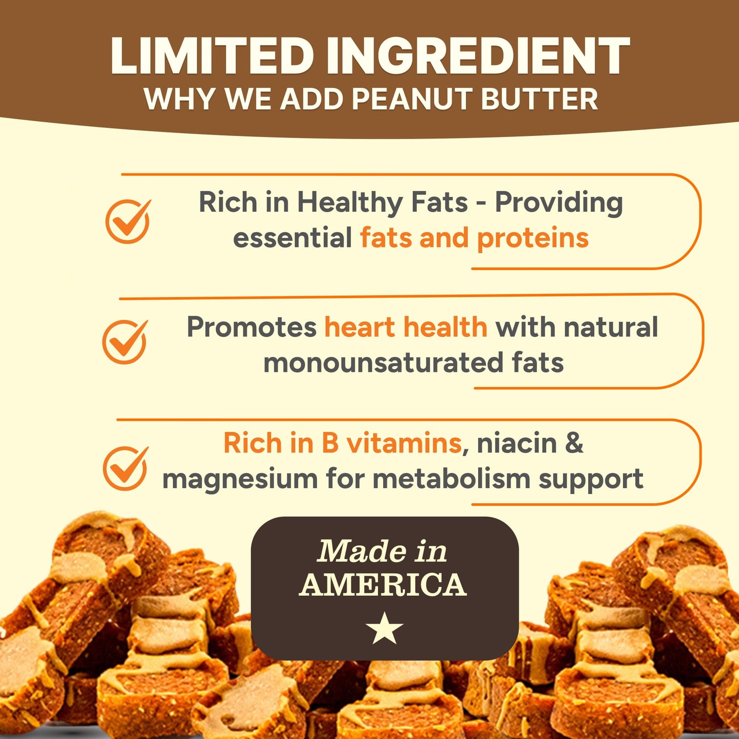 Gaines Family Farmstead Peanut Butter Coated Sweet Potato Dog Bones – 40 oz Bag, Grain-Free, Chewy, Natural Dog Treats for Digestion, Skin, Energy & Immunity – Limited Ingredient, Made in USA