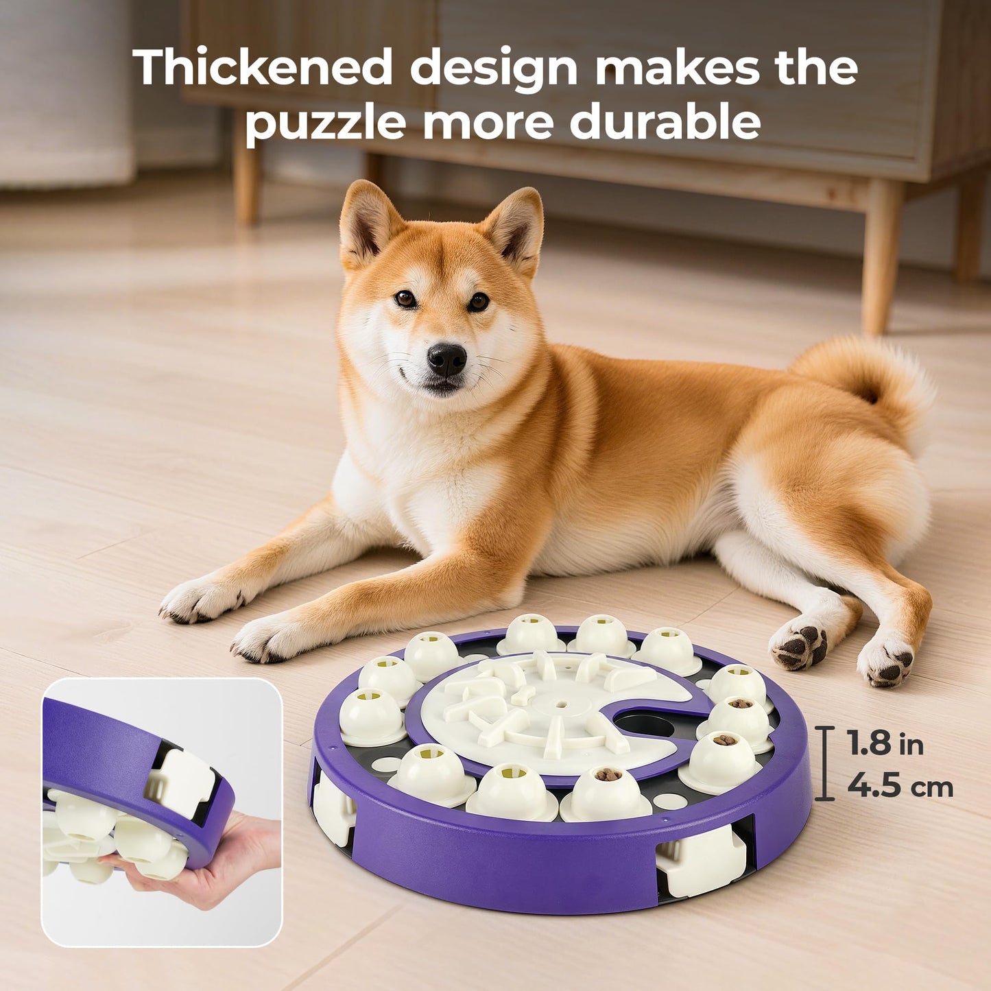 Dog Puzzle Toys 3 Levels, Interactive Cognitive Toy for Smart Dogs, Food Puzzles Game for IQ Training Brain Mental Stimulation, Slow Feeder Treat Dispenser for Large Medium Small Dogs