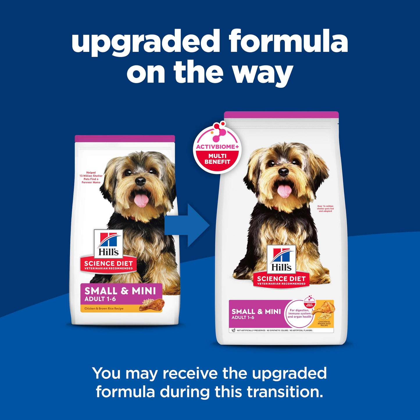 Hill's Science Diet Small & Mini, Adult 1-6, Small & Mini Breeds Premium Nutrition, Dry Dog Food, Chicken & Brown Rice, 15.5 lb Bag