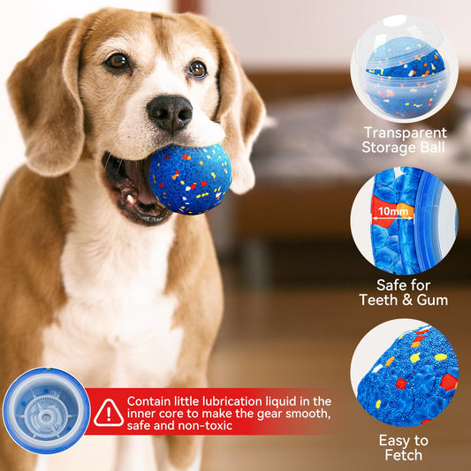 2025 Smart Interactive Dog Toys for Aggressive Chewers, Self Moving Interactive Dog Ball, Automatic Vibrating Toy, E-TPU Material Chew Proof Design for Boredom & Training for Medium and Large Dogs
