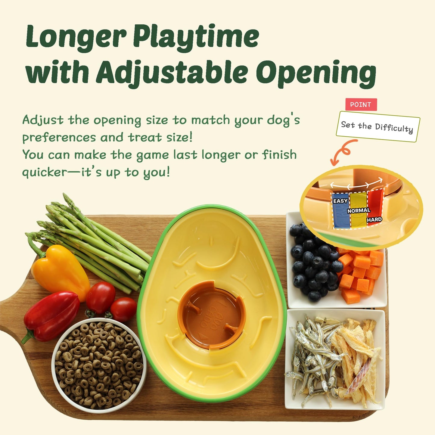 PAW QUEST Avocado Non-Spill Treat Dispensing Wobble Toys for Dogs