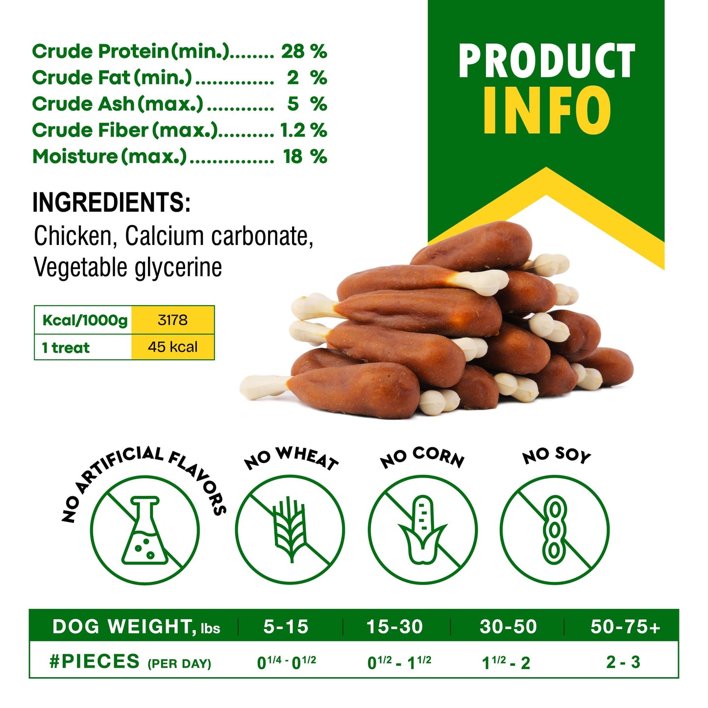 Beloved Pets Dog Treats, Calcium Bones Wrapped Chicken & Rawhide Free Chew 11Oz - Pet Healthy Dried Snacks & Grain Free Meat - Bulk Best Chews for Christmas, Training Small & Large Dogs - Made for USA