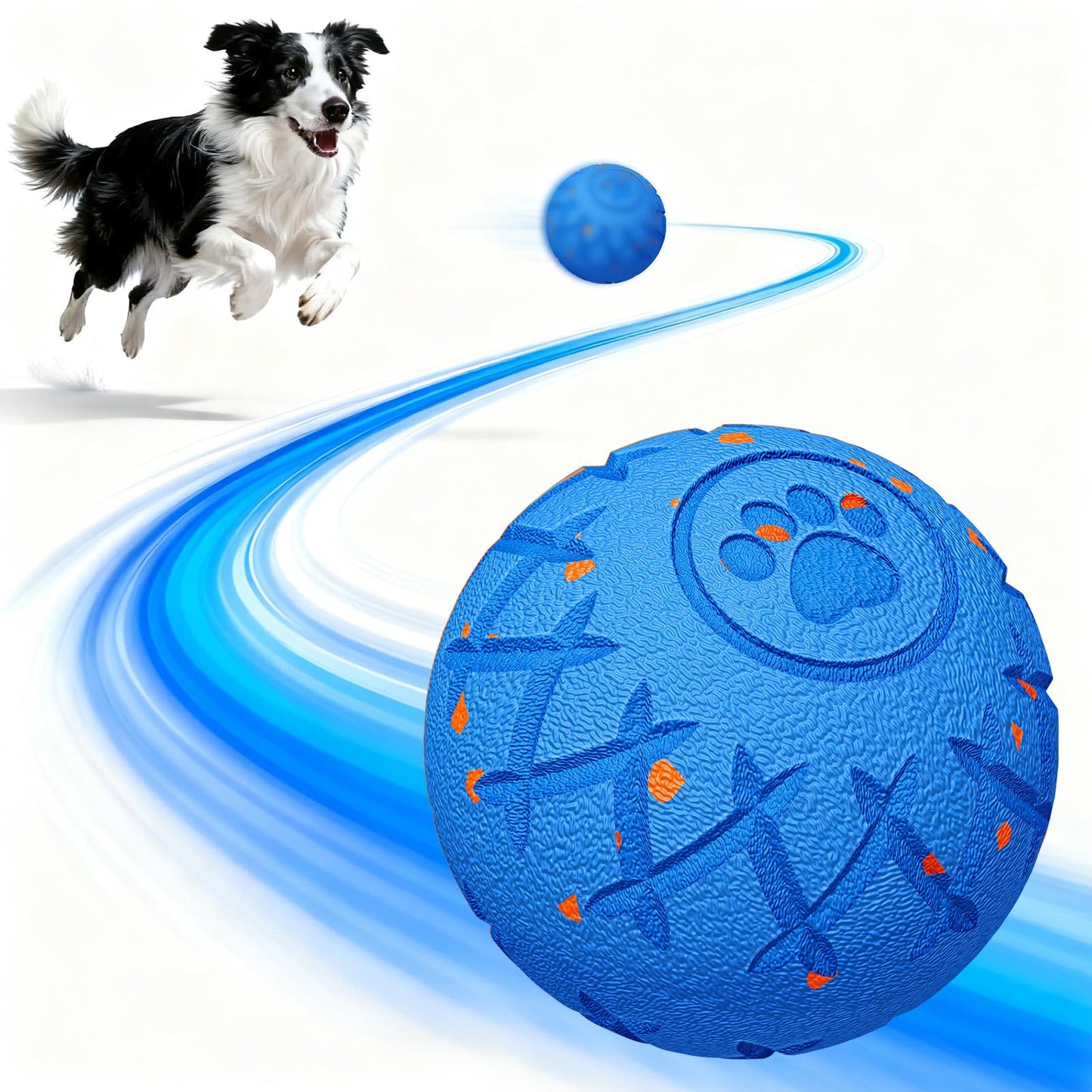 hipibbo Interactive Dog Ball Dog Toys - Automatic Moving and Rolling Dogs Toy for Medium Large Dogs, Motion-Activated Dog Stimulation Toy for Boredom Relief to Keep Them Busy, Waterproof (Blue)