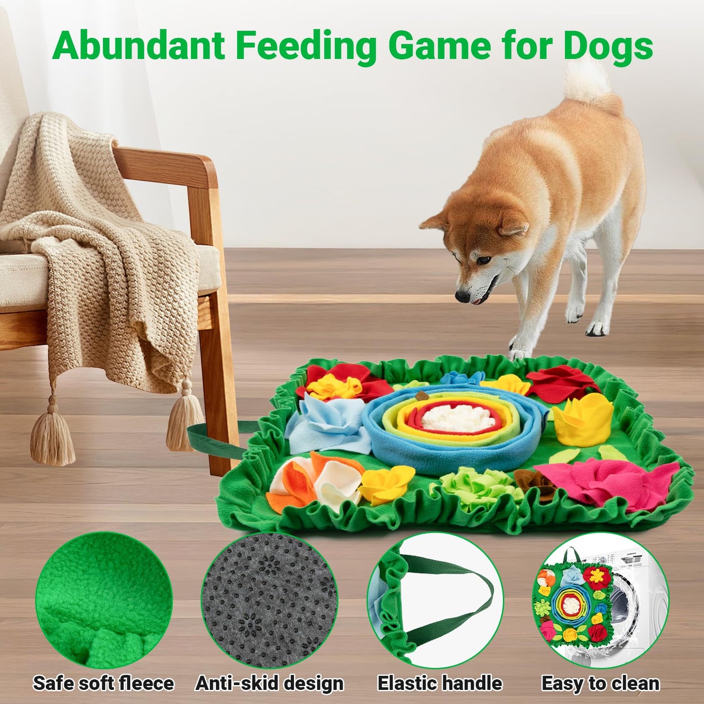 TWOPER Snuffle Mat for Dogs - Interactive Dog Toys to Keep Them Busy | Dog Puzzles Slow Feeder Bowl for Puppy Treat Lick Mat