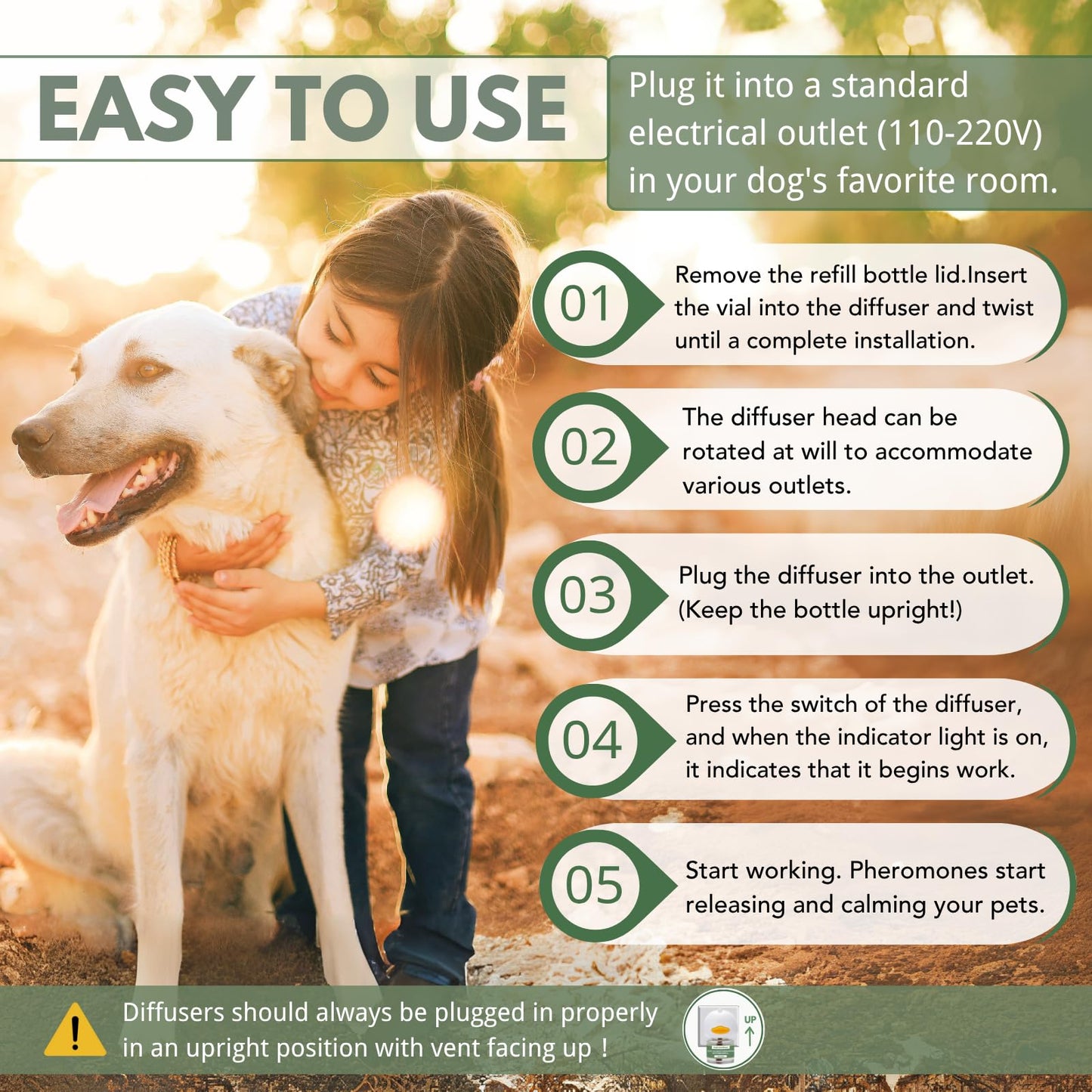 AutumnNest 8-in-1 Dog Calming Diffuser Kit – 2 Plug-Ins + 6 Refills, Pheromone-Based Pet Stress Support, 180-Day Supply, Helps Promote Calm Behavior, Safe & Non-Toxic