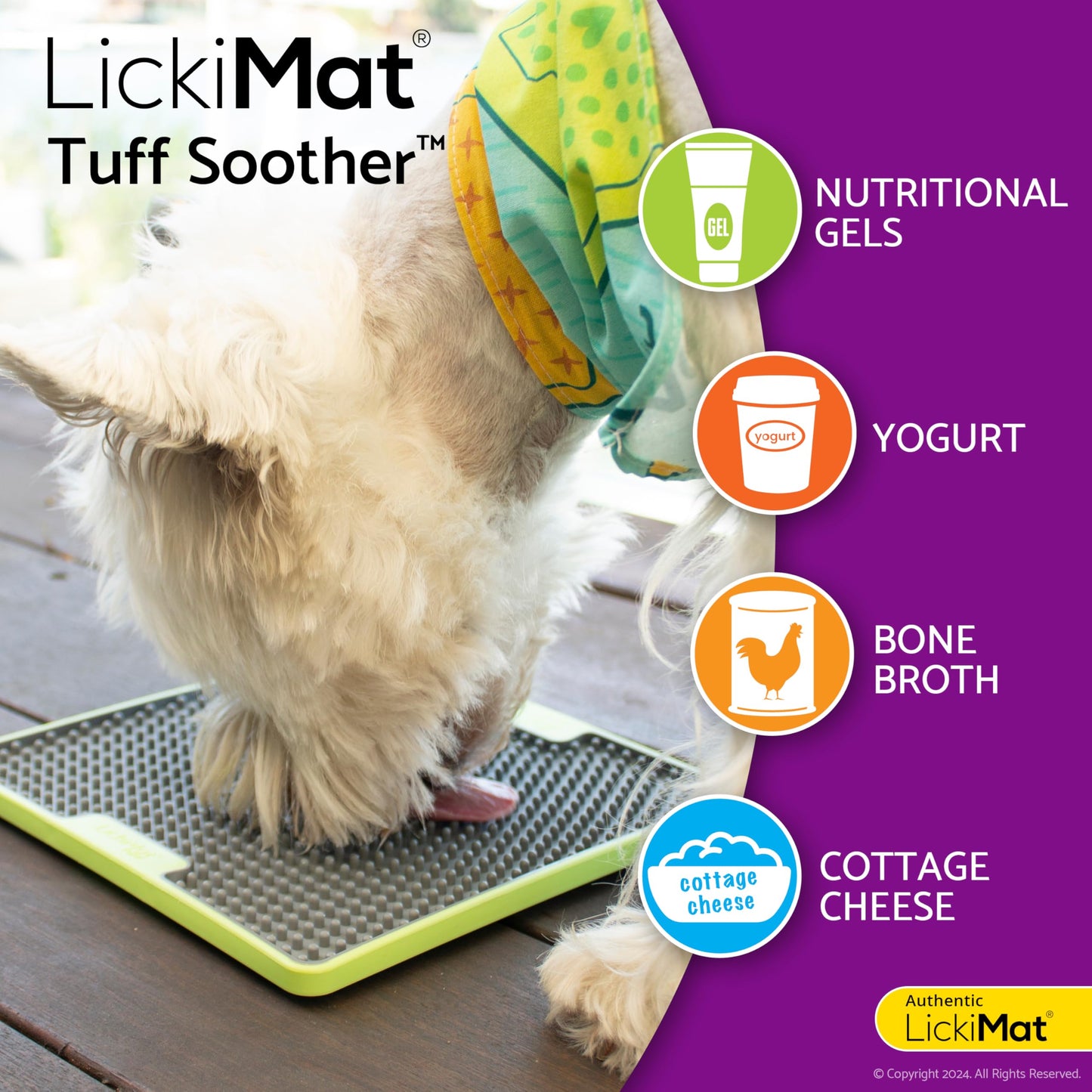 LickiMat Tuff, Heavy-Duty Soother, Dog Slow Feeder Lick Mat, Boredom Anxiety Reducer; Perfect for Food, Treats, Yogurt, or Peanut Butter, Fun Alternative to a Slow Feed Dog Bowl, Orange
