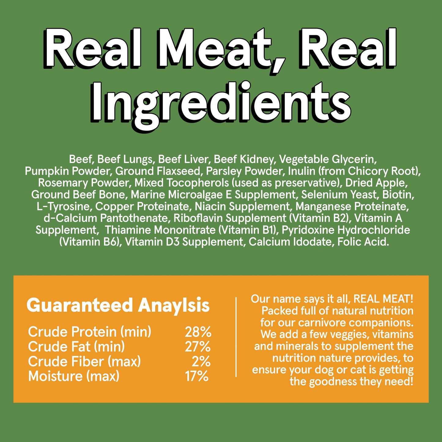 TRMC Real Meat Air Dried Dog Food w/Real Beef - 2lb Bag of USA-Crafted Grain-Free Real Meat Dog Food Sourced from Hormone-Free, Free-Range, Grass-Fed Beef - Digestible, All Natural, High Protein Beef