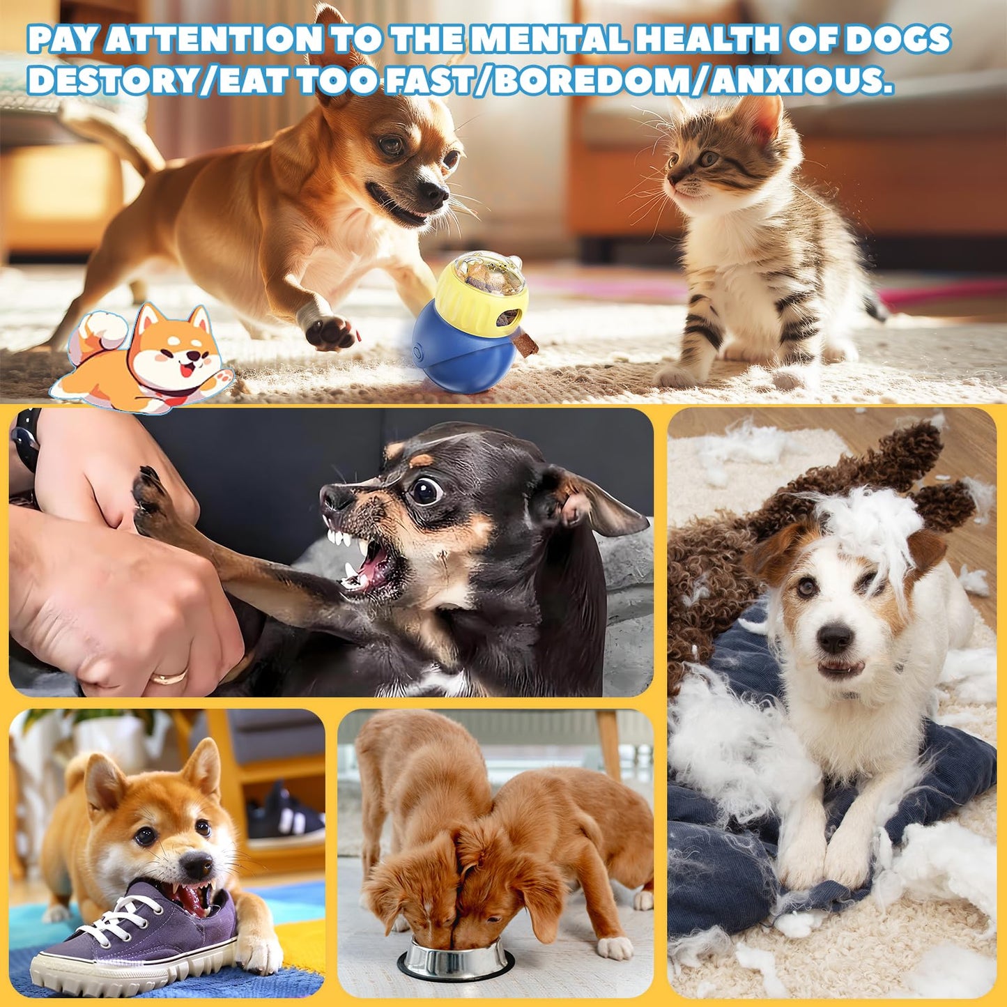Interactive Dog Toys to Keep Them Busy, Treat Dispensing Slow Feeding Dog Enrichment Toys