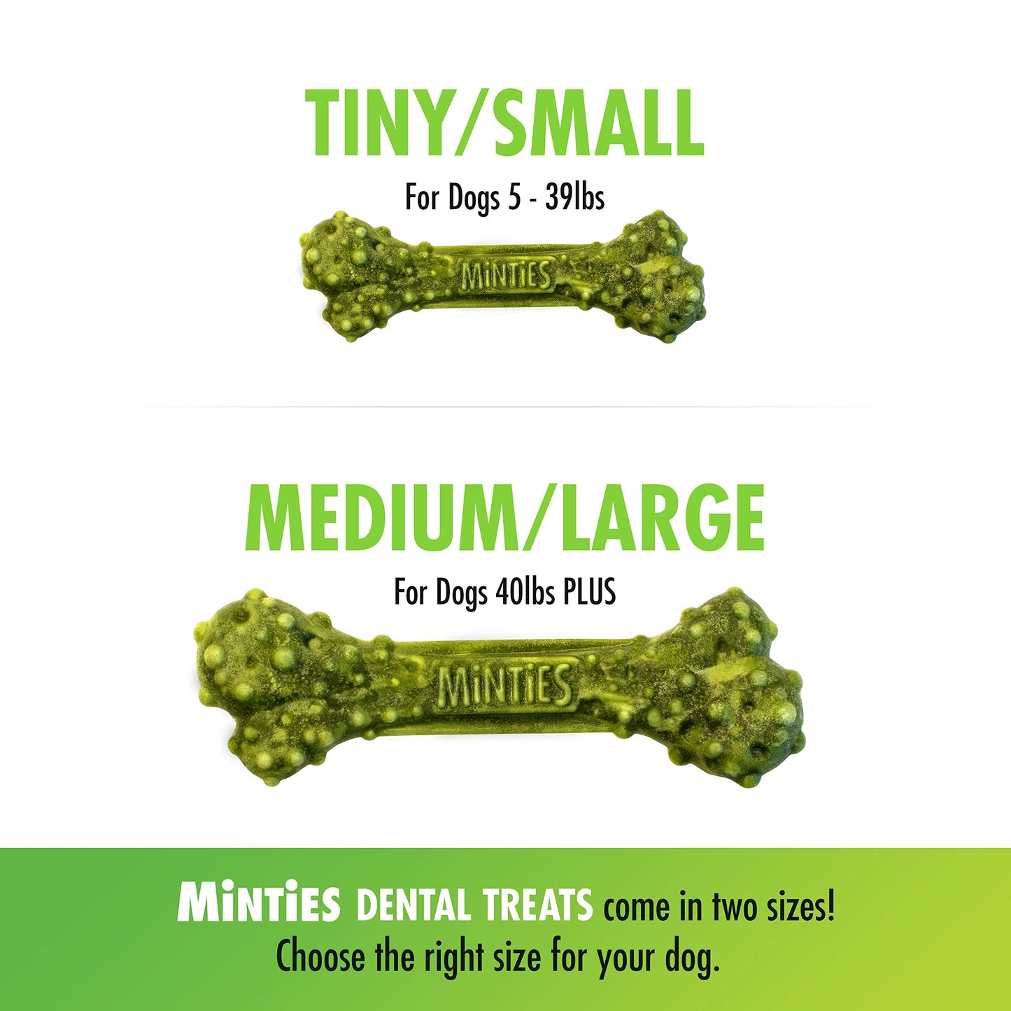 VetIQ Minties Dog Dental Bone Treats, Dental Chews for Dogs, (Perfect for Tiny / Small Dogs under 40 lbs), 80 Treats (box)