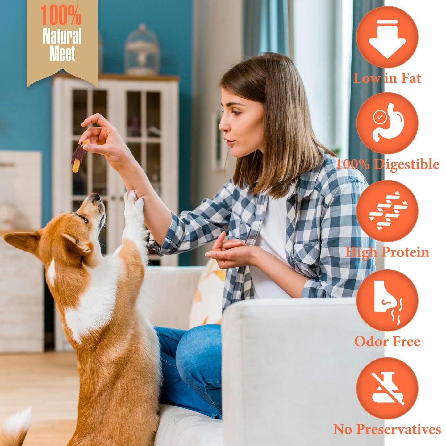 Annika Duck & Sweet Potato Wrapped Dog Treats – Healthy Low Fat, High Protein Jerky Chews, Grain-Free Training Snacks & Dental Treats for Small, Medium & Large Dogs, 11 oz