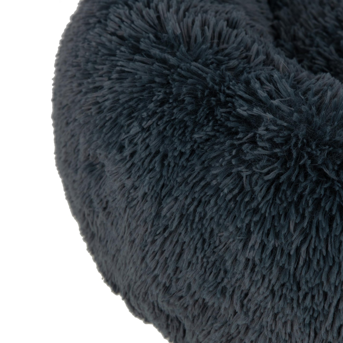 Best Pet Supplies Round Calming Dog Bed with Plush Faux Fur Fabric, Anti-Anxiety Cushion for Indoor Pets, Slip-Resistant Base, Soft Ergonomic Support - Gray, 30x30x8''