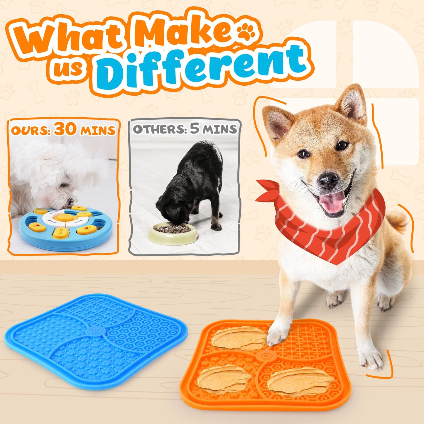 Eefitoys Advanced Dog Puzzle Toys for IQ Training & Mental Stimulation,Dog Lick Mat with Suction Cups for Anxiety Relief and Keeping Them Busy