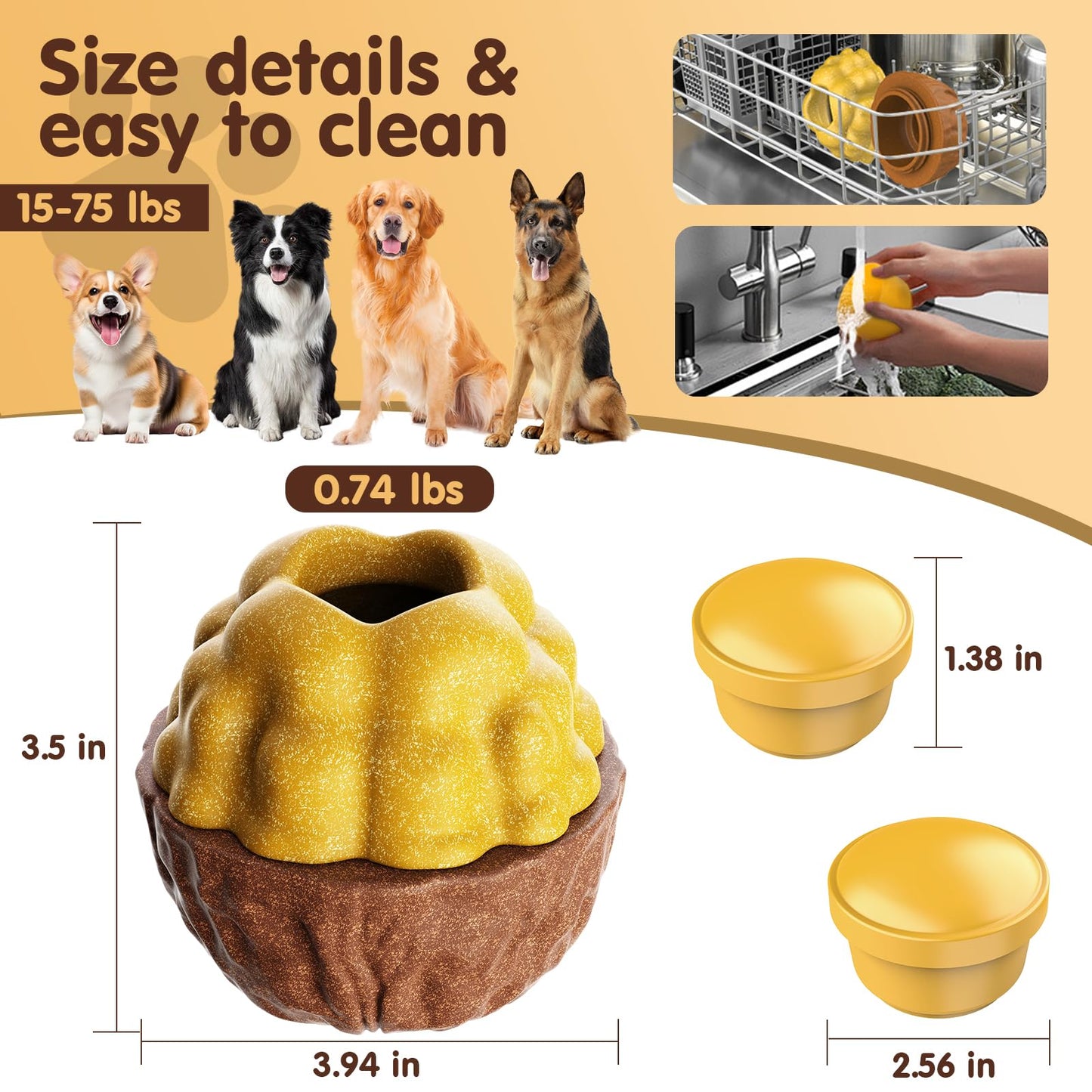 Cysfakun Freezable Dog Chew Toy, Long-Lasting Rubber Treat Dispenser for Aggressive Chewers, Interactive Dental Toy with Frozen Treat Holder, Easy to Clean,Anxiety Relief